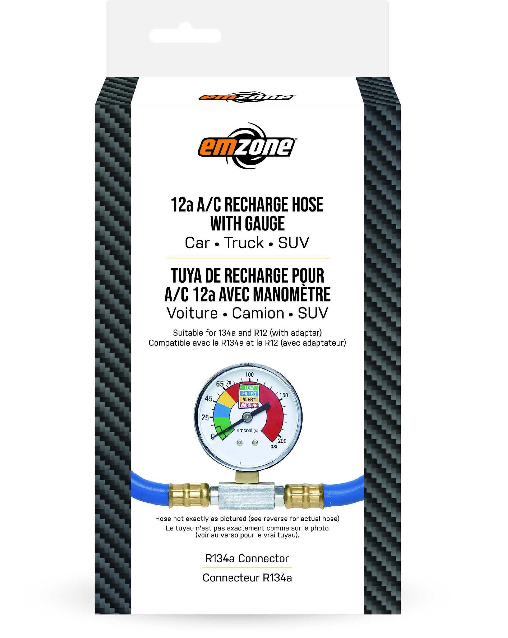 1/2" Valve 12a Recharge Hose w Gauge - 13" / 33 cm - 45715 - Image 2