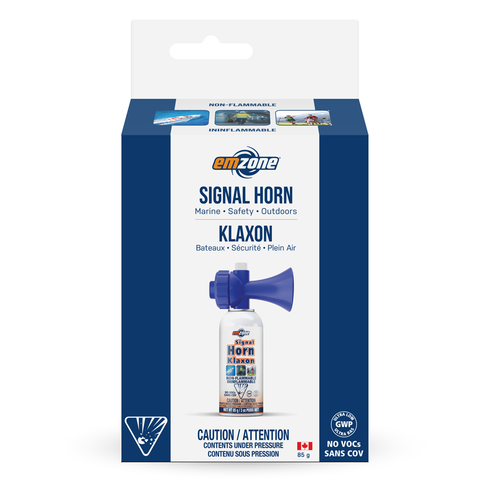 SIGNAL AIR HORN 8OZ CAN WITH RED BELL FOR EMERGENCY USE - Canada