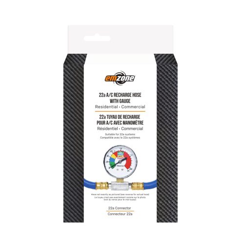 Emzone 22a A/C Recharge Hose with Gauge 45874 in retail box